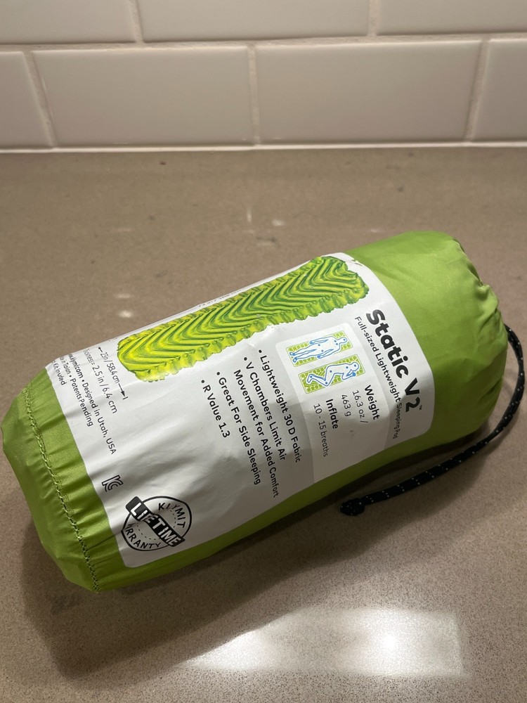 Klymit Static V2 Ultralight Inflatable Sleeping Pad Backpacking