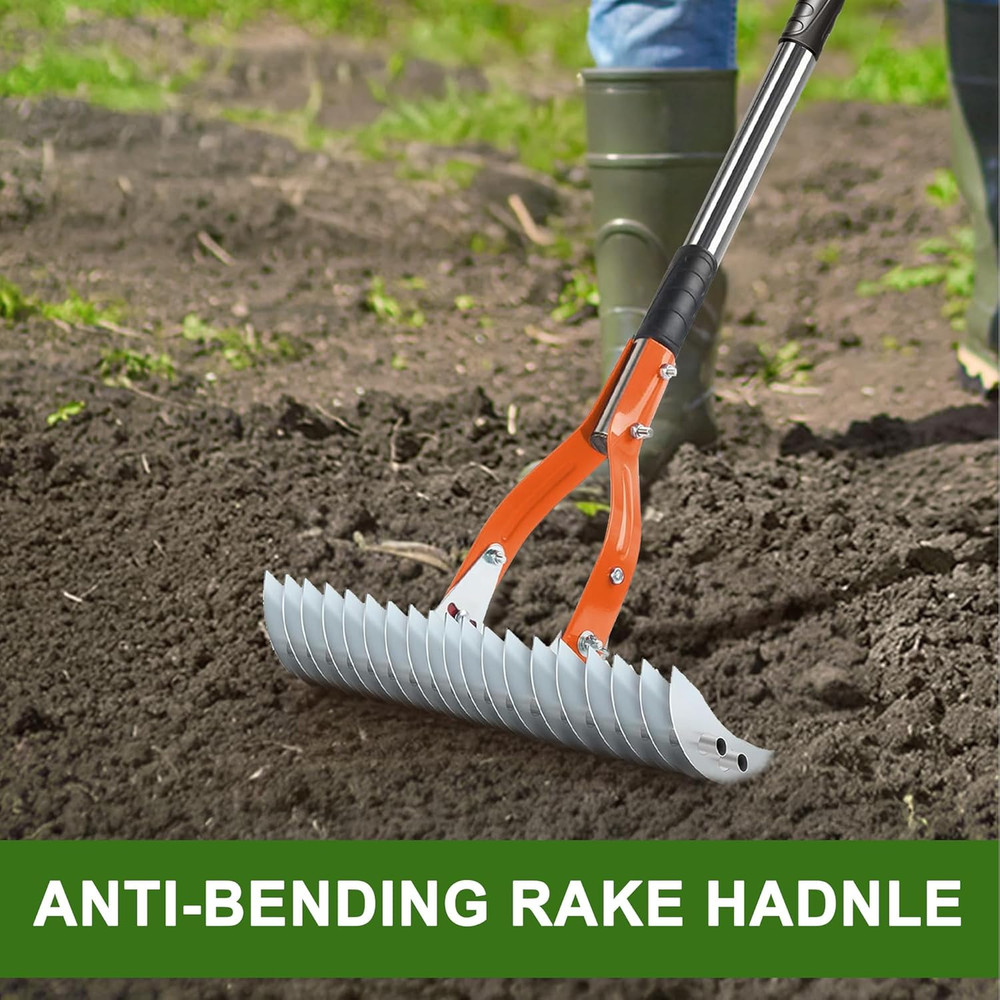 Thatch Rake,15" Lawn Dethatcher Rakes,Dead Grass Remover,Manual Dethatching Rake