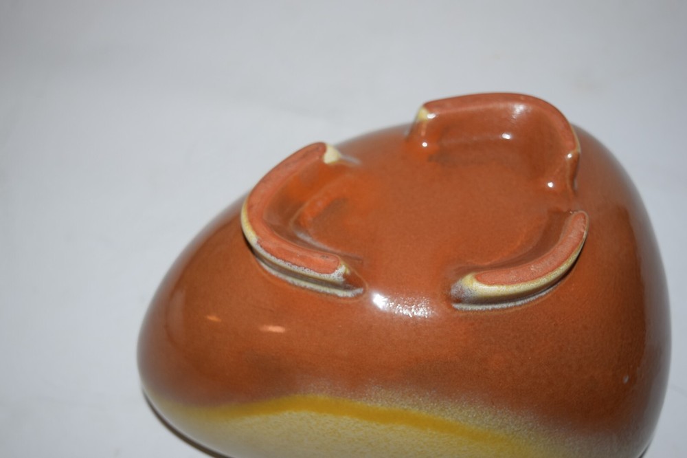 Frankoma Pottery #234 Egg Planter Bowl Brown Satin