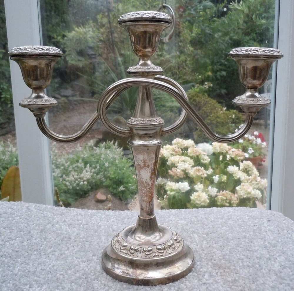 Silver Plated 3 arm Candelabra by Ianthe.