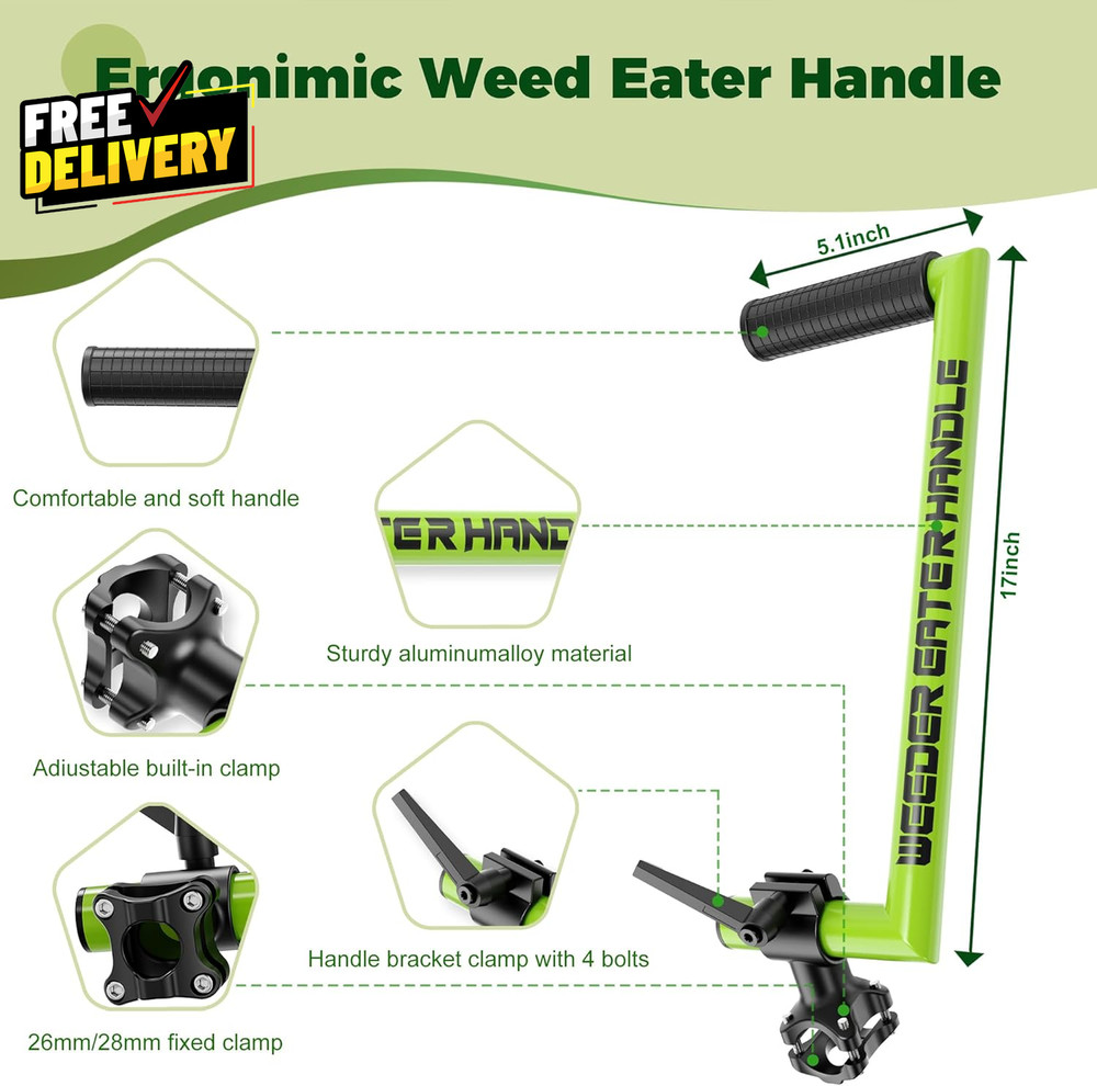 Upgraded Weed Eater Handle Ergonomic String Trimmer Handle with Adjustable Sh...
