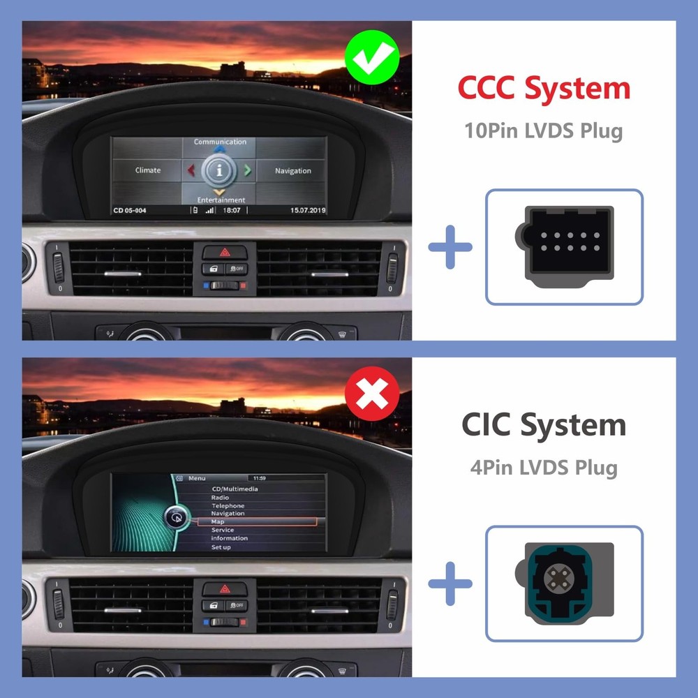 Wireless CarPlay TouchScreen For CCC BMW 3/5 Series E90 E91 E92/93 E60 E61 E63