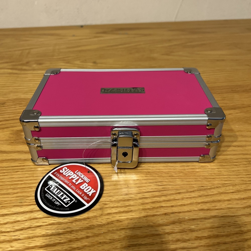 Vaultz  Locking Supply Box-Pink w. Keys