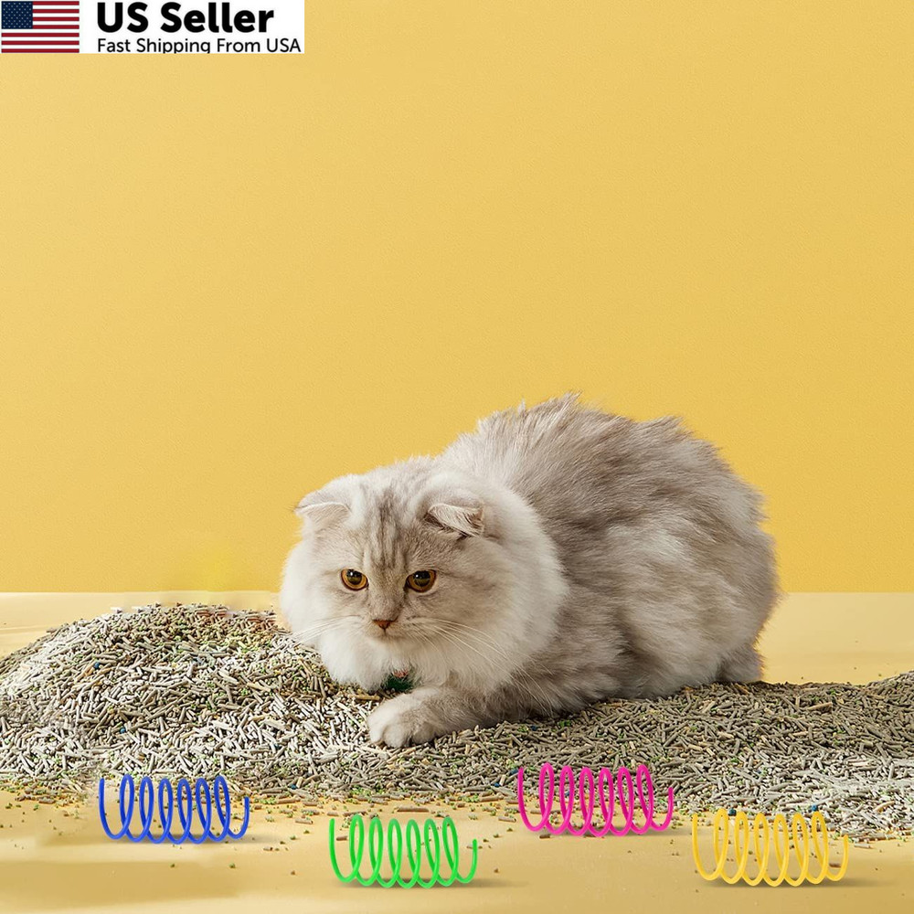 JCSHIMO Cat Spring Toys 80 Pack, Colorful Plastic 80 Multi-colored