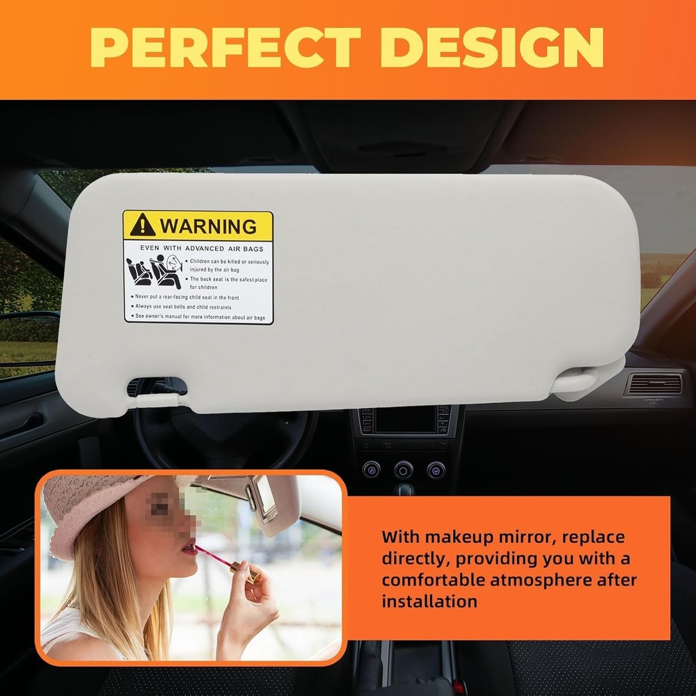 Pair Gray Sun Visor Driver&Passenger Side Compatible with 3 2010 2011 2012 2013