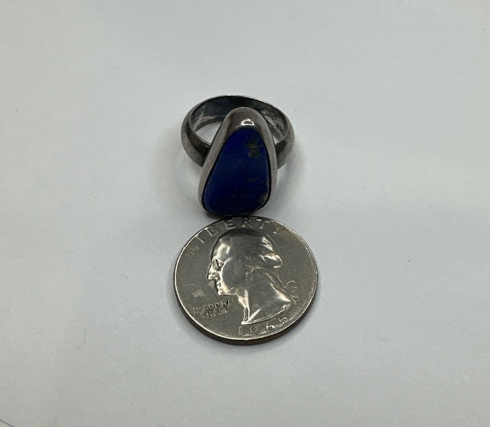 Vintage 925 Sterling Silver Lapis Lazuli Ring / Size 7