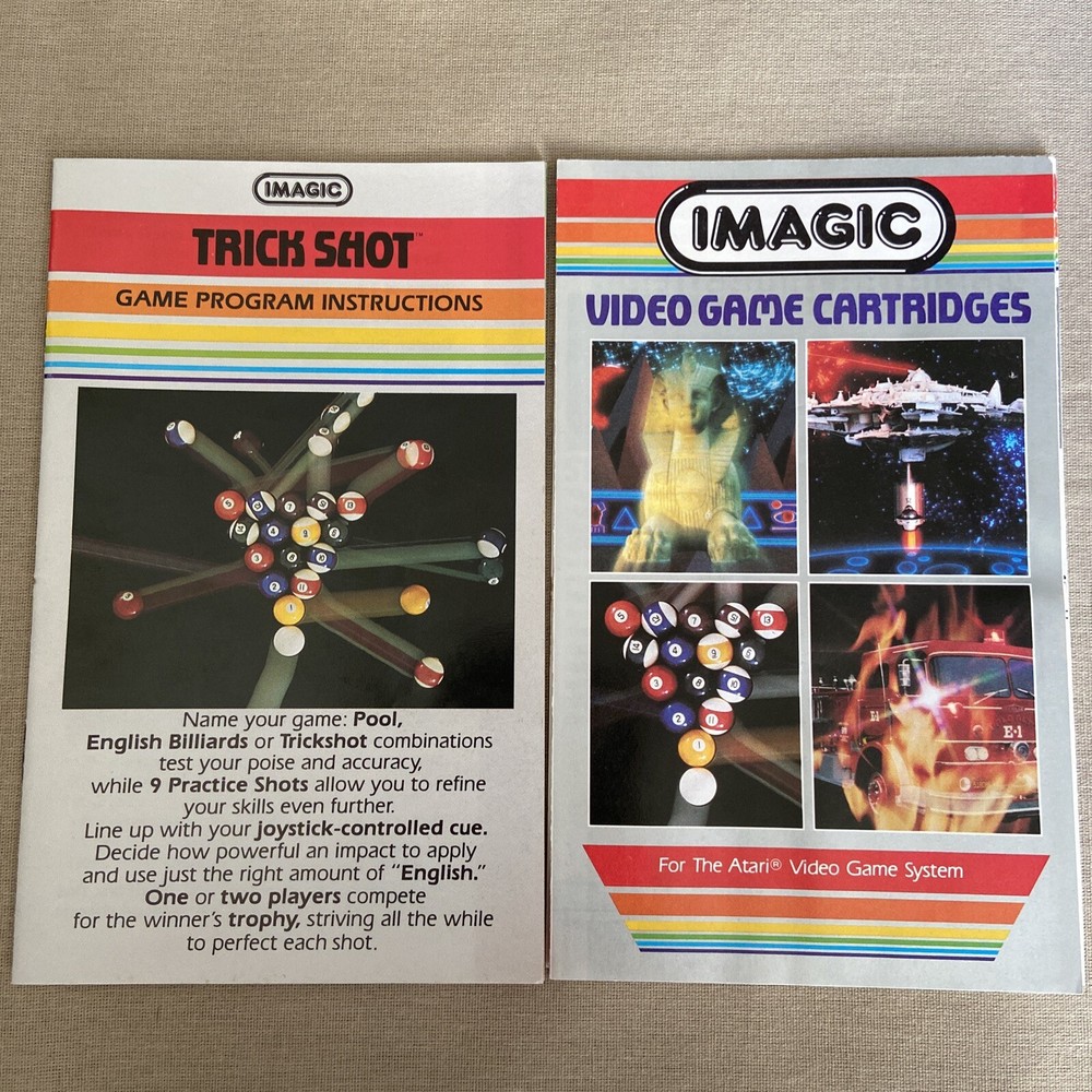 Trick Shot (Atari 2600, 1982) Game Program Instructions ONLY Manual Booklet +