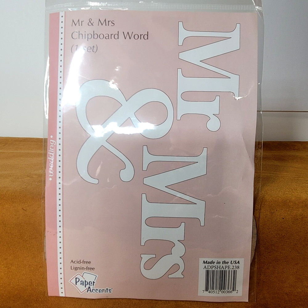 Paper Accents Mr. & Mrs. Chipboard Word