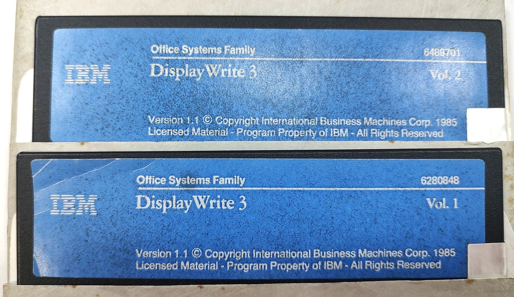 IBM Display Write 3 Version 1 . 1 - 5.25 floppy Media