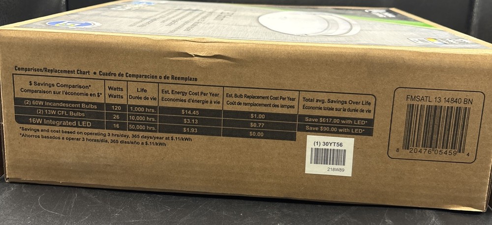 Lithonia Lighting 13 in. Antique Brushed Nickel LED Saturn Flushmount New