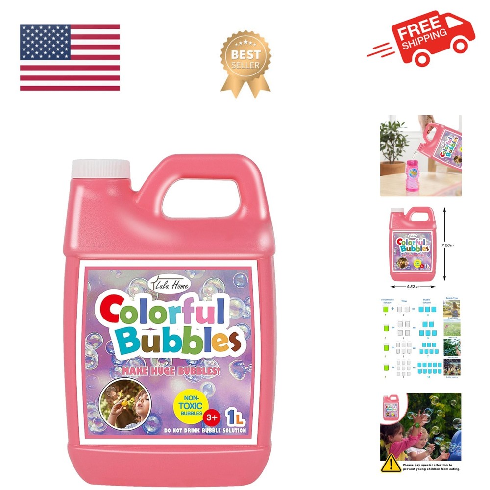 Concentrated Bubble Solution, 1 L/ 33.8 OZ Refill for Bubble Machines, Giant ...