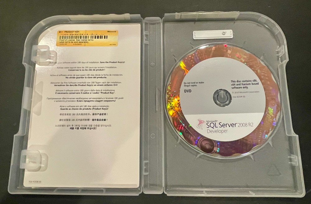 Microsoft SQL Server 2008 R2 Developer Retail Box with Product Key