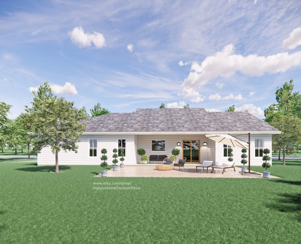 Majestic Maple Modern House Open Plan Design 70 x 48 - 3 Bed 2 Bath - 2050 Squar