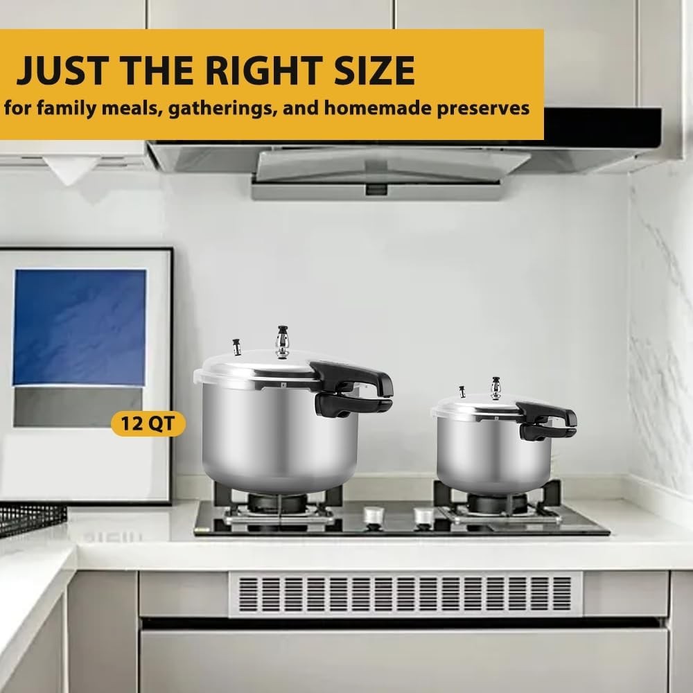 12 Quart Aluminum Multi-function Pressure Cooker with Rack Easy Lock Lid