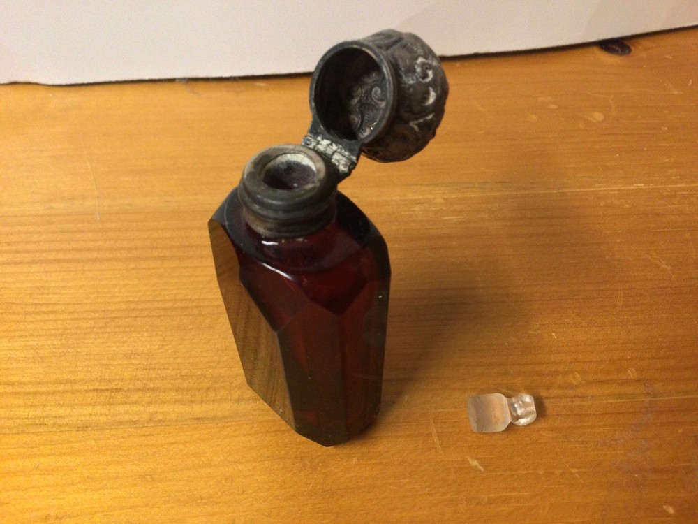 Ruby Red Stand Up Scent Bottle C1880s