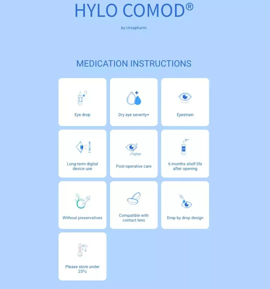 3 x HYLO COMOD EYE DROPS 10ML