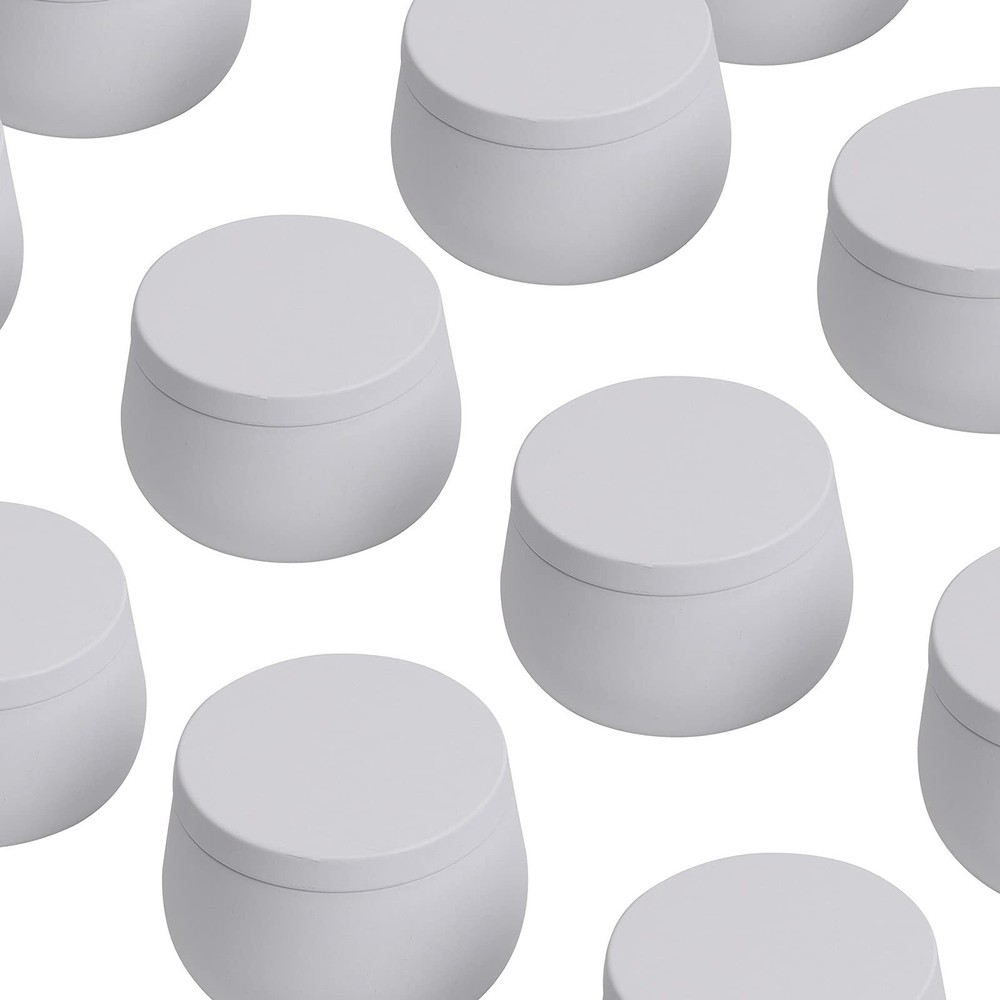 24PCS 8oz White Candle Tins with Lids Bulk Candle Making Jars Empty Containers