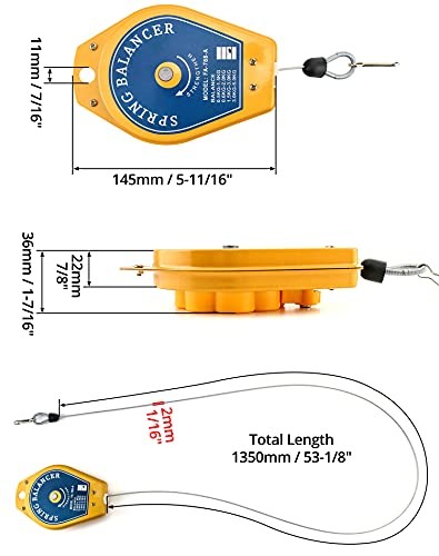 Spring Balancer, 2 Pack 3.3lbs - 6.6lbs Bearing Retractable Tool Fixture
