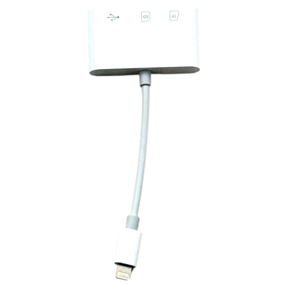 Apple Lightning SD TF Card Reader Adapter iPhone USB Camera Transfer White