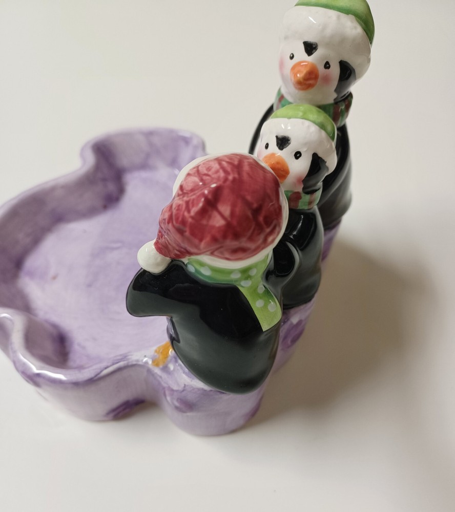 Holiday Home Trends Penguins Candy Bowl