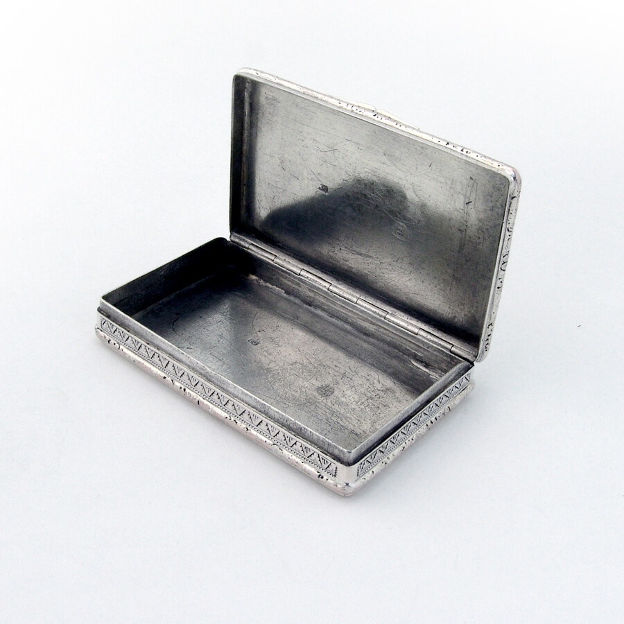Engraved Cavalry Snuff Box Austrian 13 Loth Silver 1840 Prague