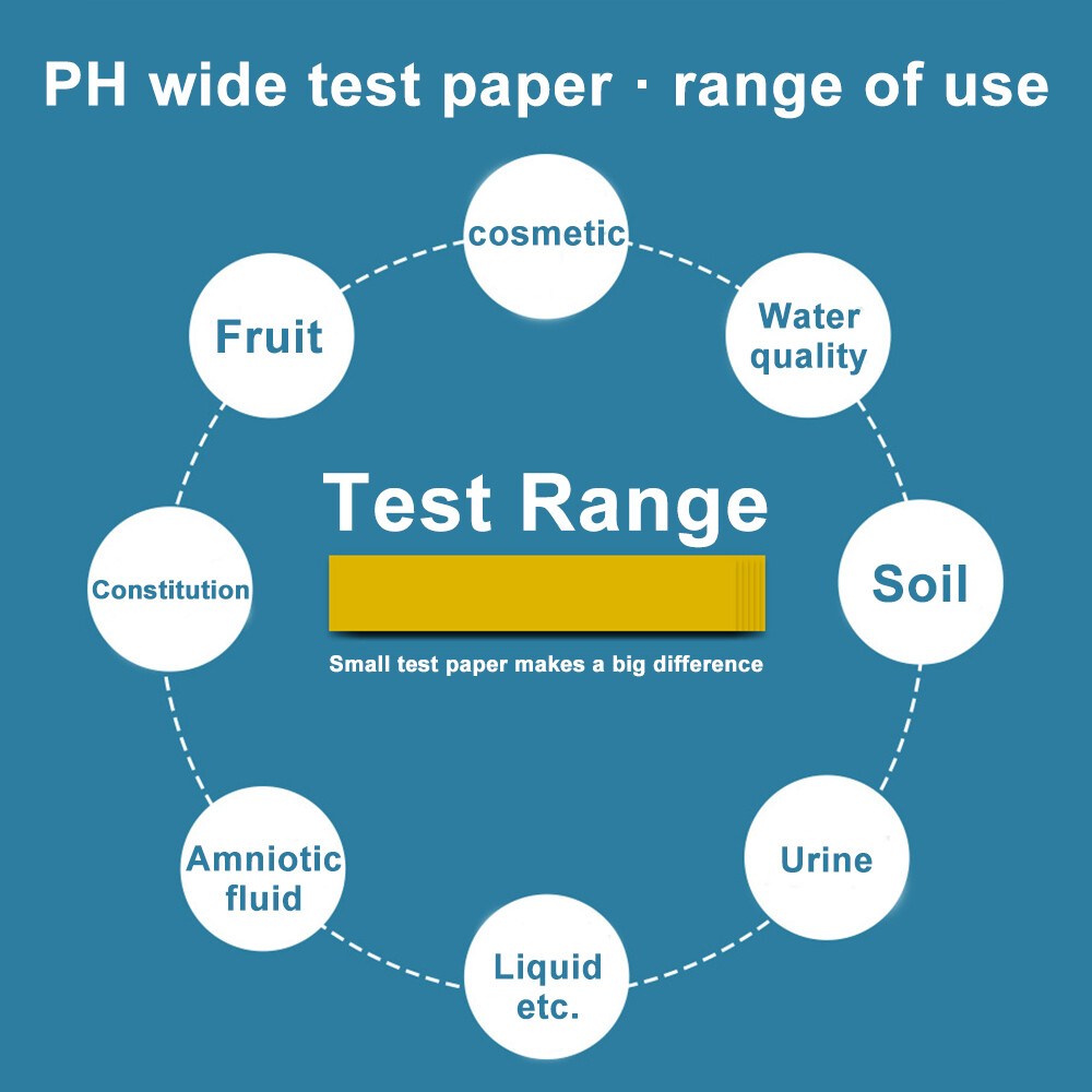 pH Test Paper 80 Strips Full Range 1-14 Litmus Strips Acid Alkaline Indicator