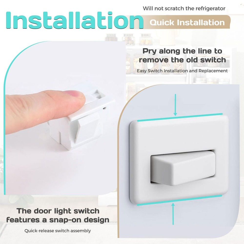 Refrigerator Door Light Switch, 2PCS Whirlpool Refrigerator Light Switch Comp...