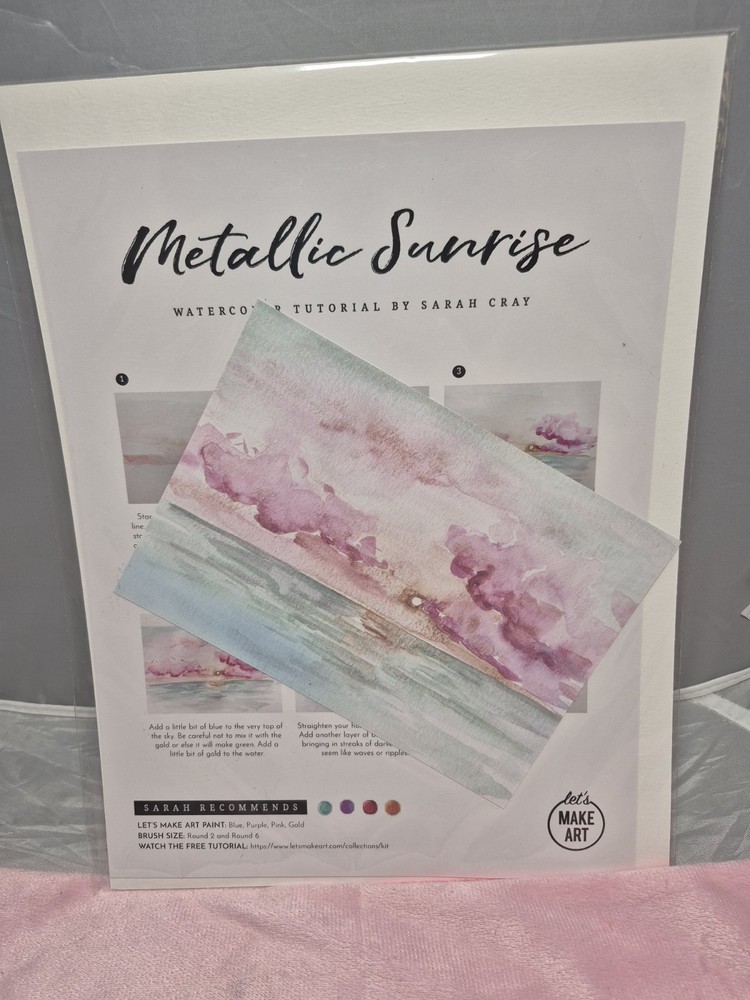 Let’s Make Art - WaterColor - Metallic Sunrise -Tutorial By Sarah Cray