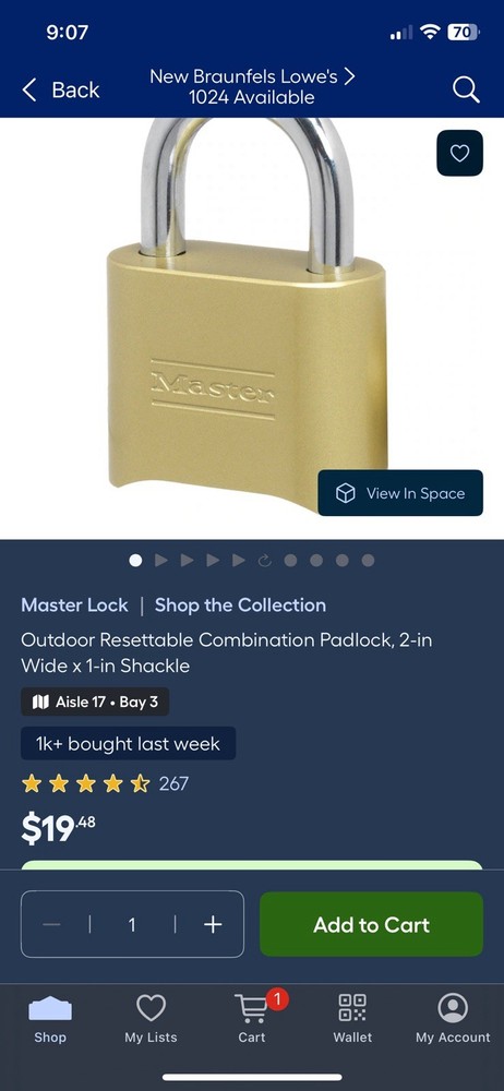 Master Lock Outdoor Resetable Combination Padlock