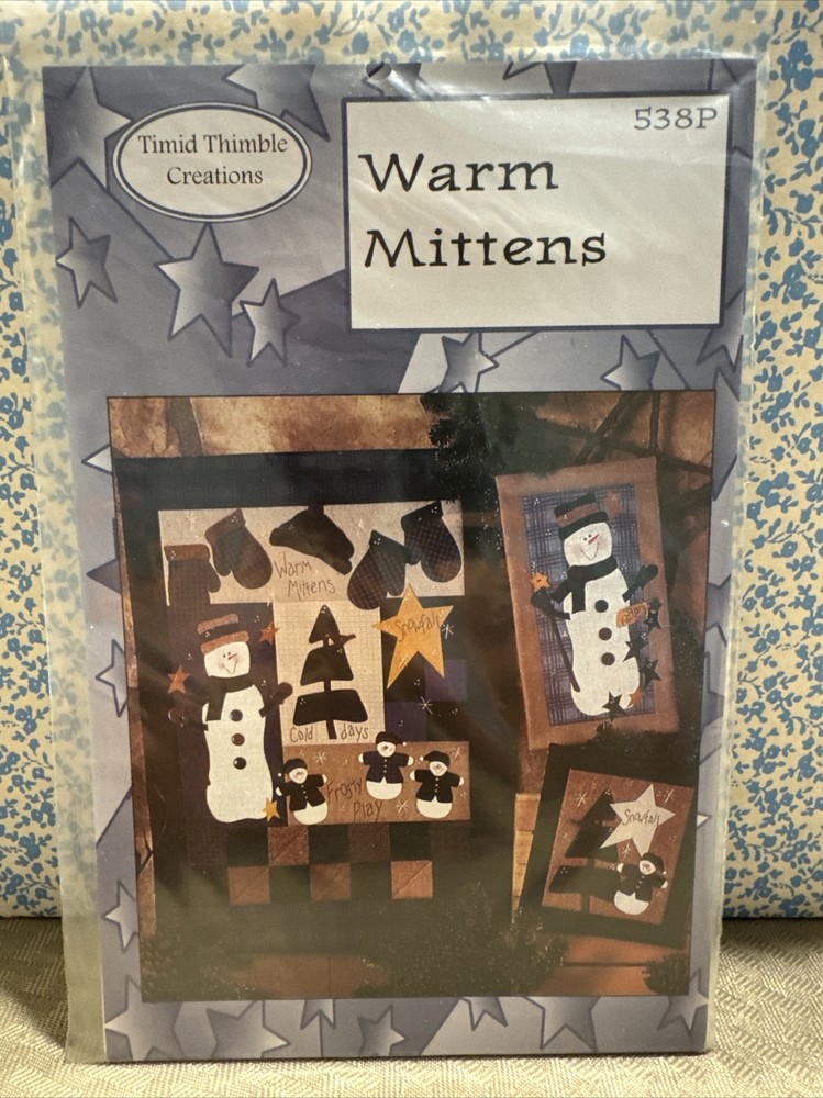 Timid Thimble Creations #538P Warm Mittens 3 wall Quilts Pattern UNCUT