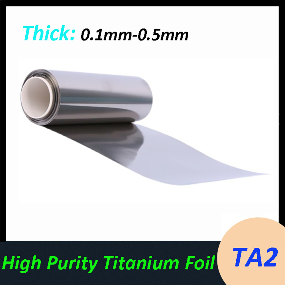 TA2 Titanium Foil Sheet Roll Thin Metal Panel 0.1mm - 0.5mm Thick- Multi sizes