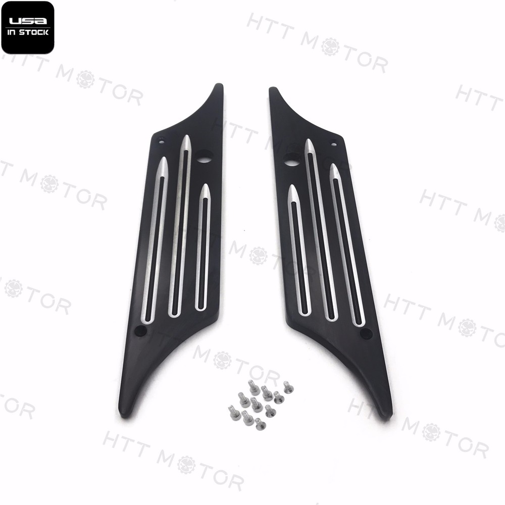 HTTMT Saddlebag Latch Covers for Harley Davidson Touring 1993-2013 Black Pair
