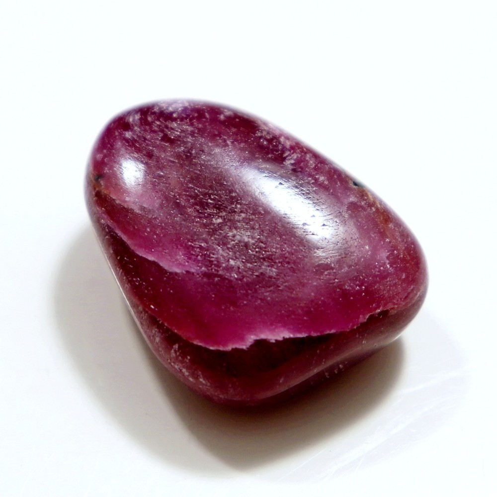 Tumbled Stone: Ruby, Red Corundum from India, Fluorescent (RUB52)