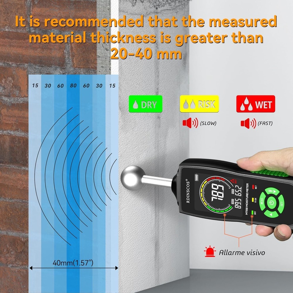 Digital Moisture Meter with Ball Sensor for Non-Destructive Measurements