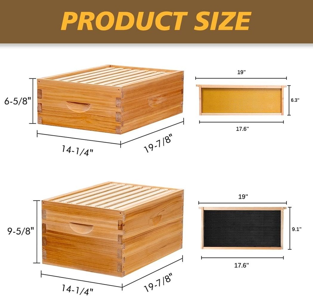 Beehive 8 Frame Bee Hives & Supplies Starter Kit Bee Hive Beginner Honey Bee