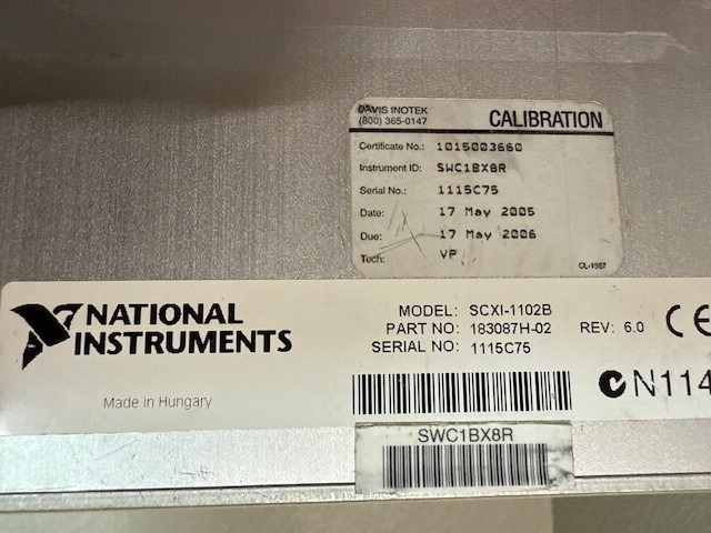 National Instruments SCXI-1102B Thermocouple Amplifier Module 32-Channel