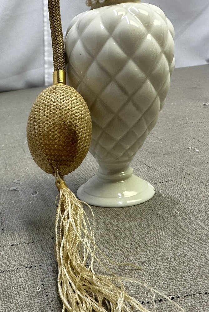 Vintage 6” White Milk Glass Perfume Atomizer Bottle