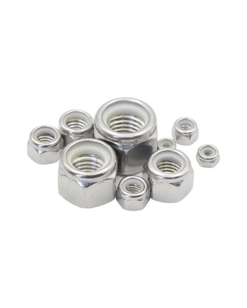 1/4-20 Locknuts - 304 Stainless Steel Hardware Locknuts - Durable and Rust-Re...