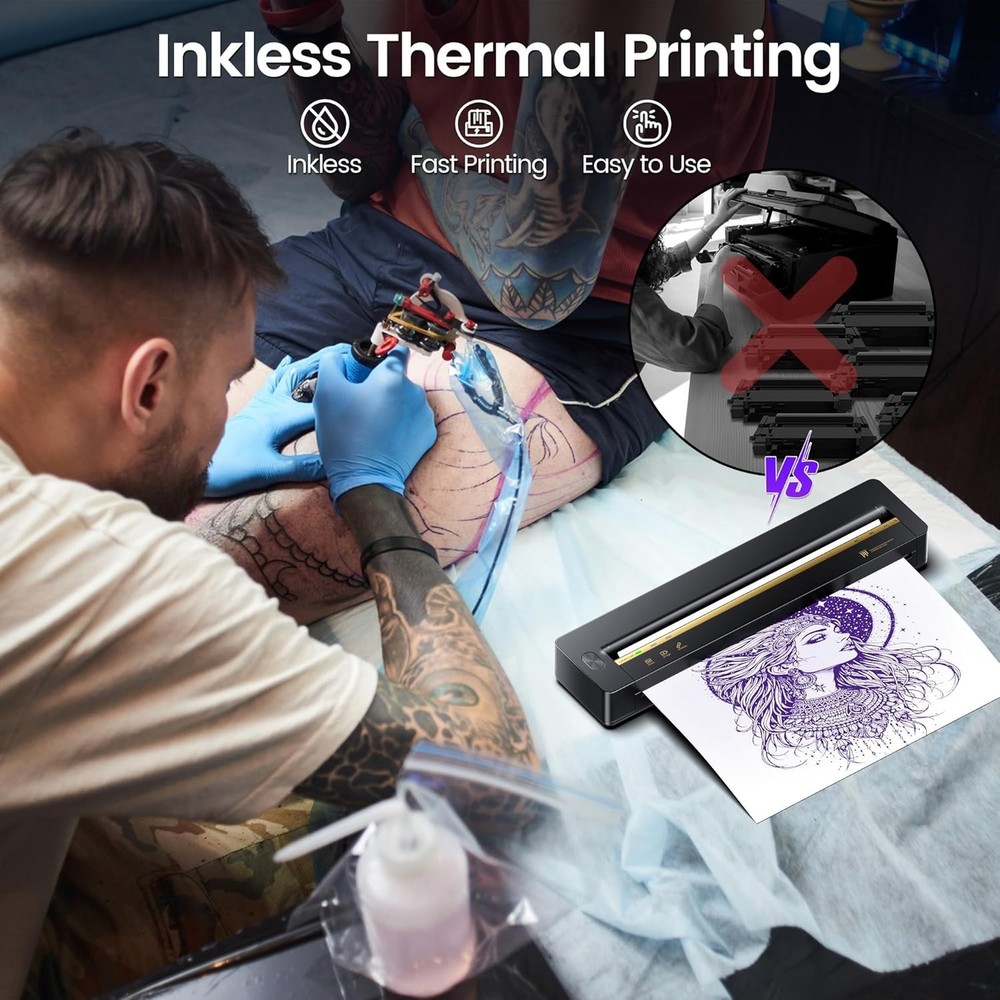 Phomemo Tattoo Stencil Printer Thermal Wireless Tattoo Printer Bluetooth Printer