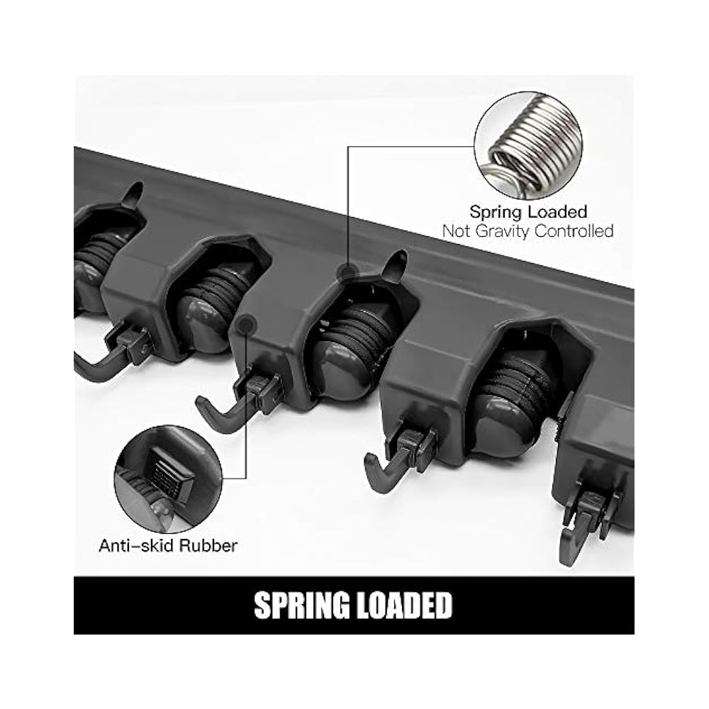 Sturdy Tool Storage Rack: 5 Ball Slots, 6 Hooks, Spring Clips, Organize