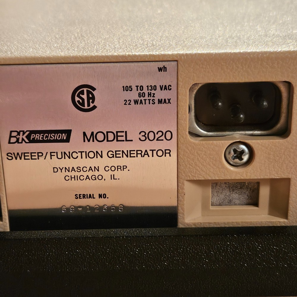 BK Precision 3020 Sweep Function Generator Tested w/ Original Box Manual & Schem