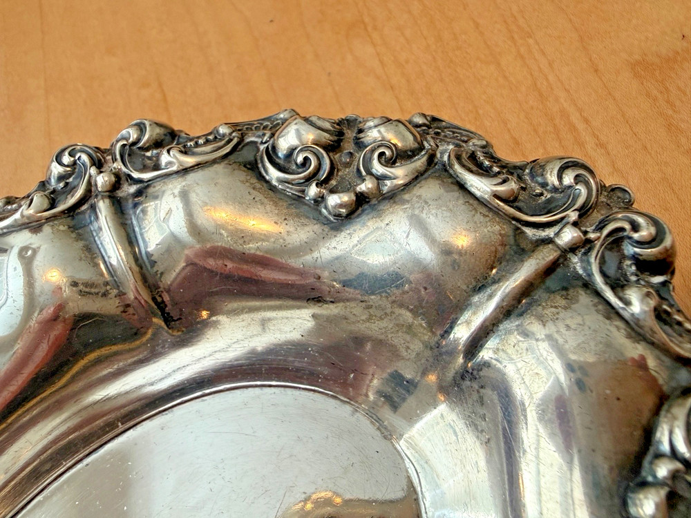 Sterling Silver Marked Oval Fancy Dish