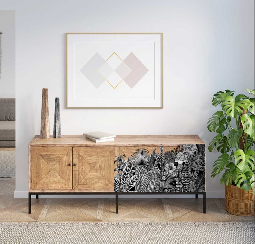 New! Redesign With Prima "Abstract Jungle" Decor Transfer, Rub On Image Transfer