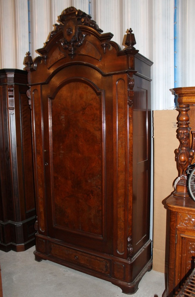 American Victorian Walnut Armoire Wardrobe