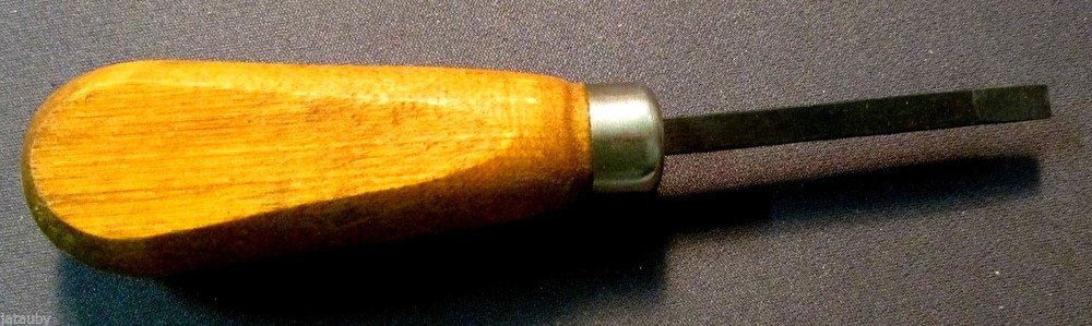 Vintage HUNTING TOOL Wood Handle Marked E with part Star