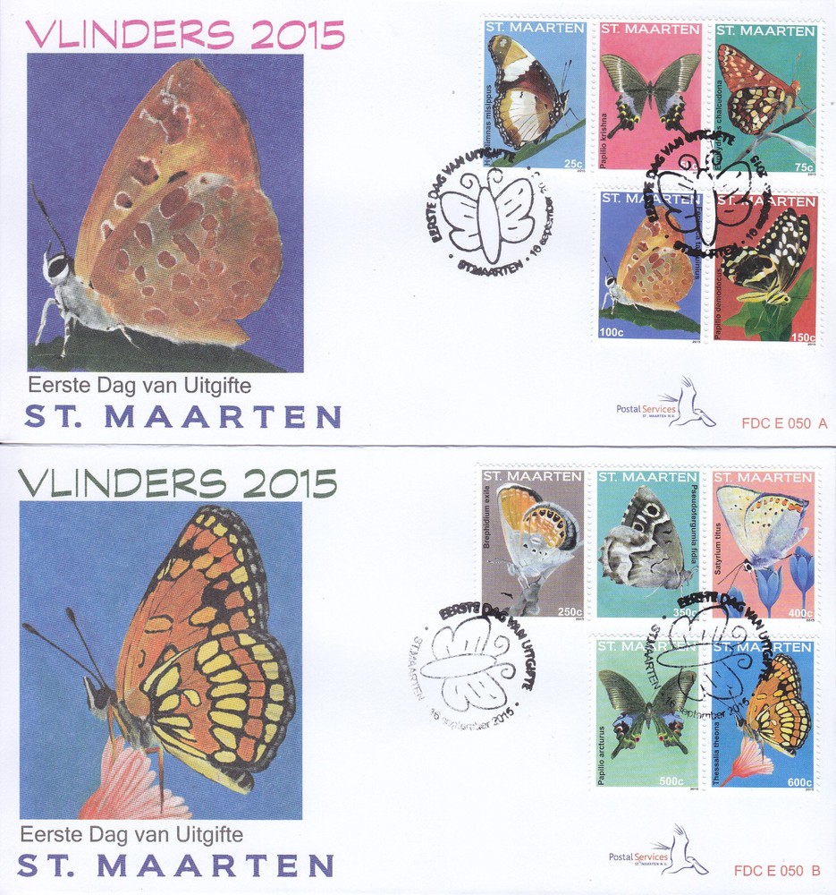 Sint Maarten Issue FDC 2015 (50) Butterflies