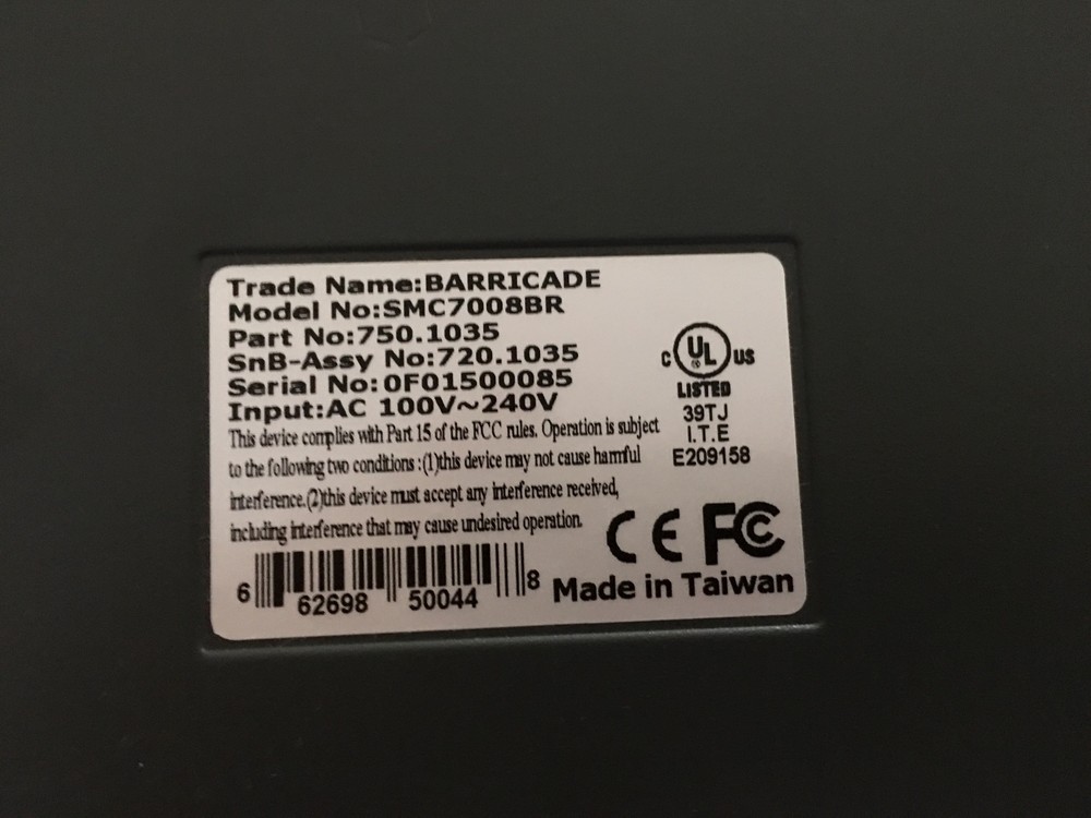 SMC BARRICADE WIRED ROUTER (SMC 7008BR)