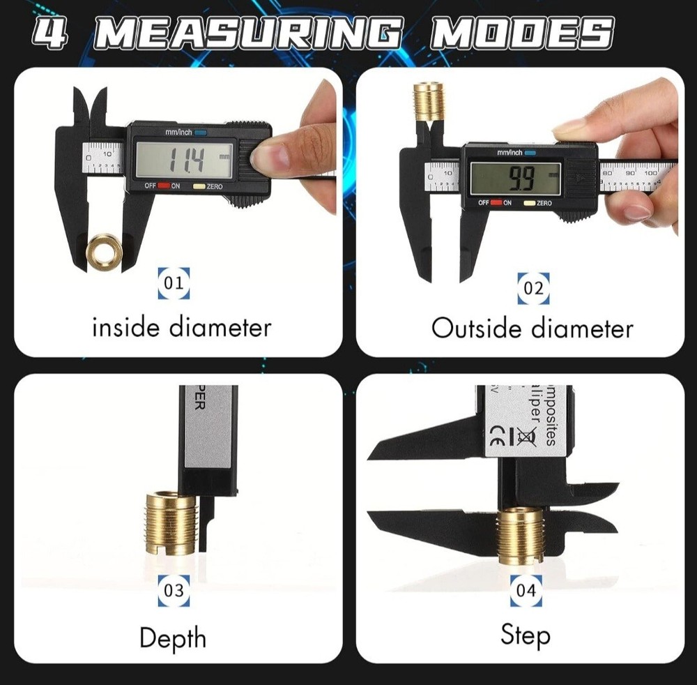 Electronic Digital Calipers, inch and Millimeter Conversion,LCD Screen...
