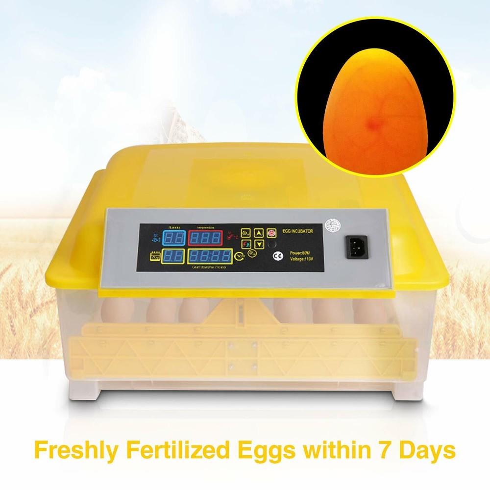 Egg Bird Incubator 48 Eggs Automatic Poultry Hatcher Breeder Digital Display