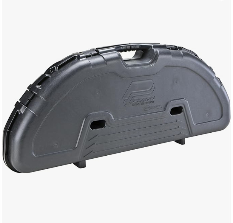 Compact Bow Case Black Archery Storage Lockable Padded Protection Hard Case